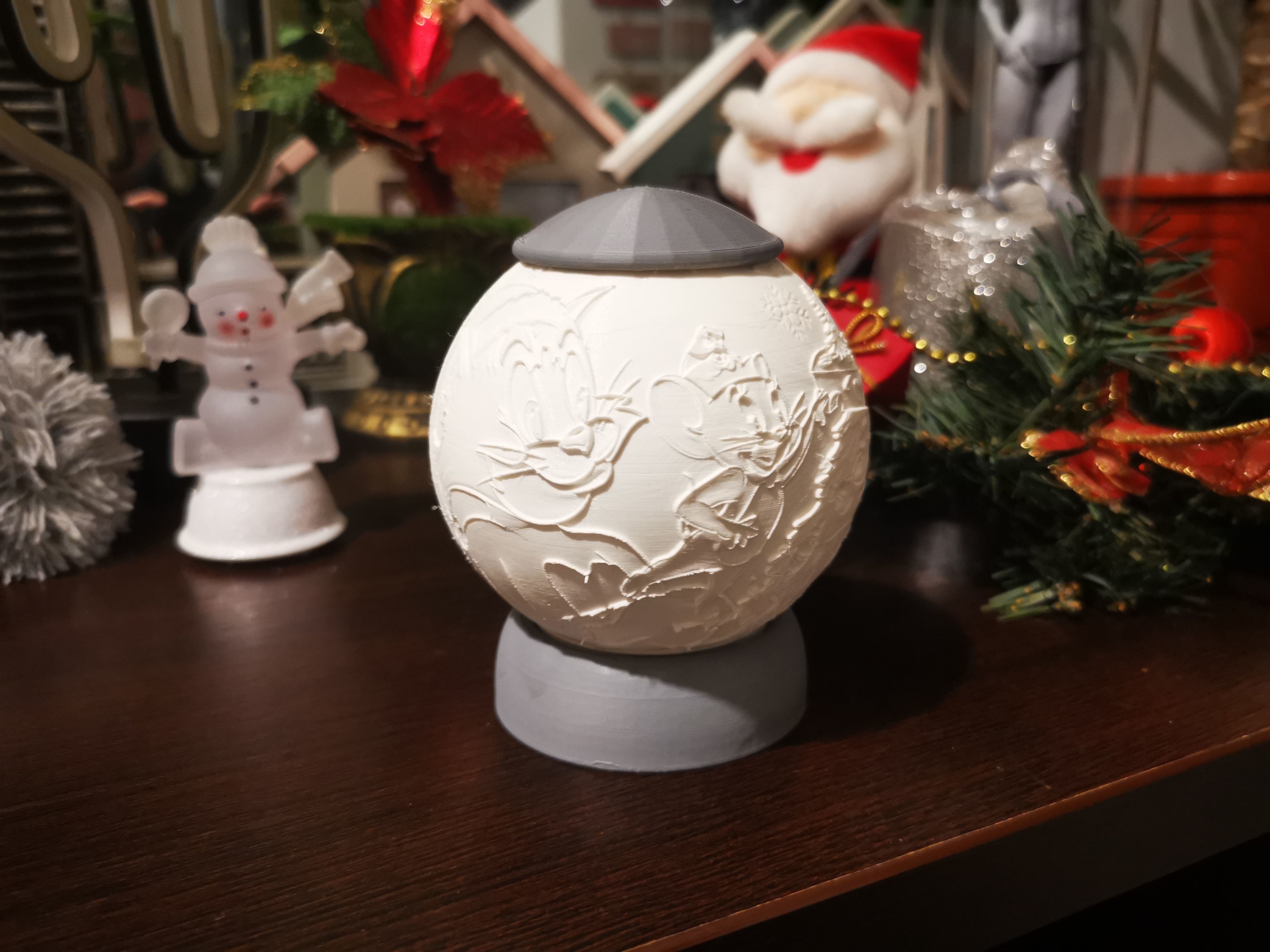 TOM AND JERRY CHRISTMAS LITHOPHANE  3D print model_3