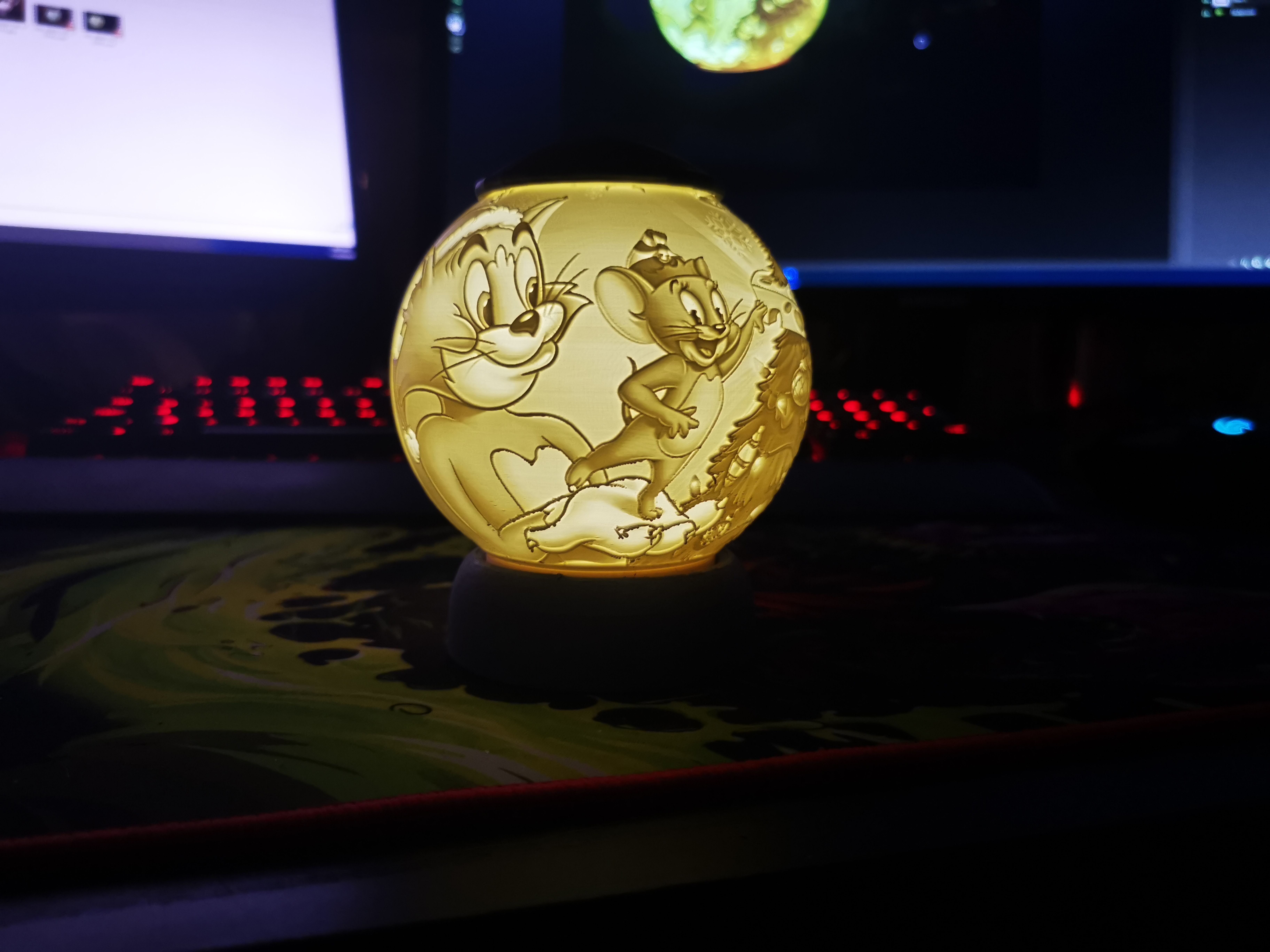 TOM AND JERRY CHRISTMAS LITHOPHANE  3D print model_4