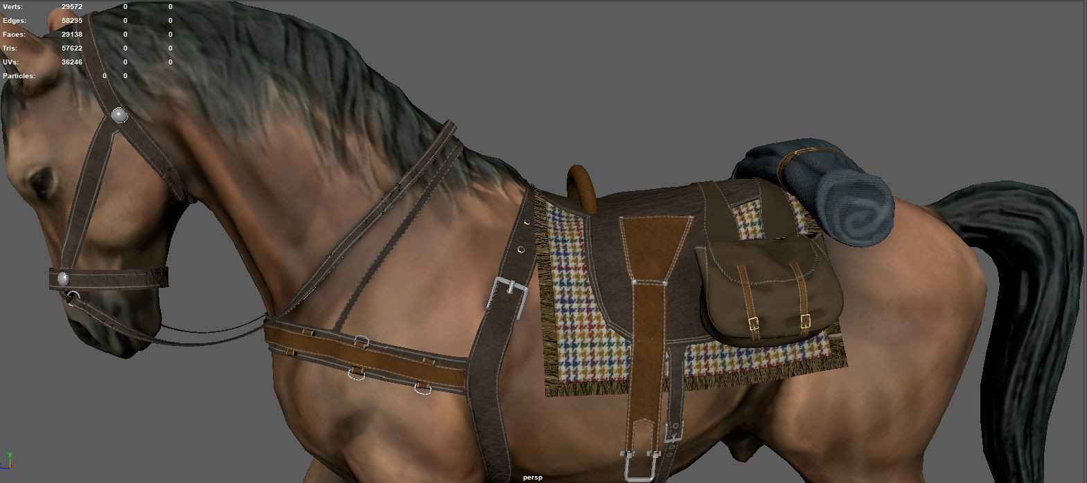 HORSE with saddle 3D model_14