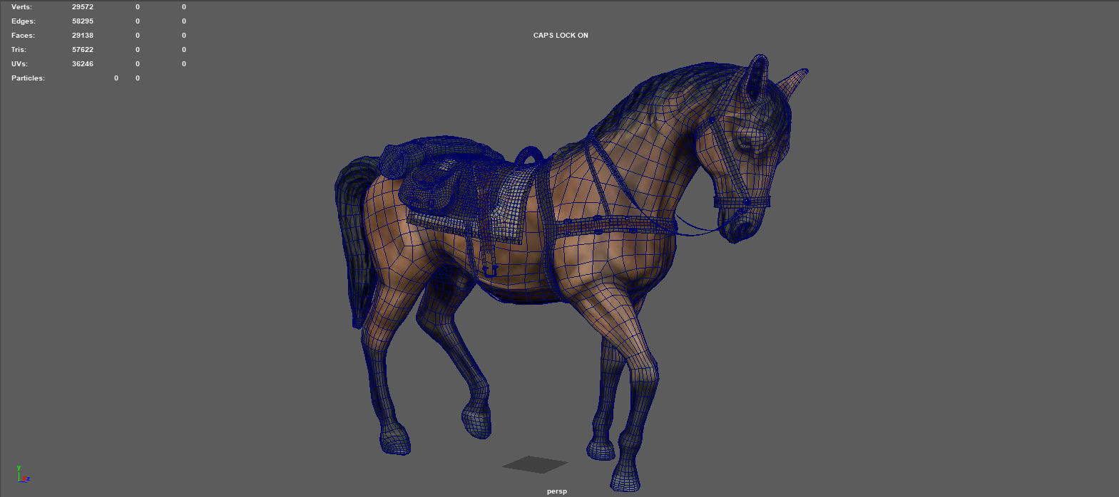 HORSE with saddle 3D model_8