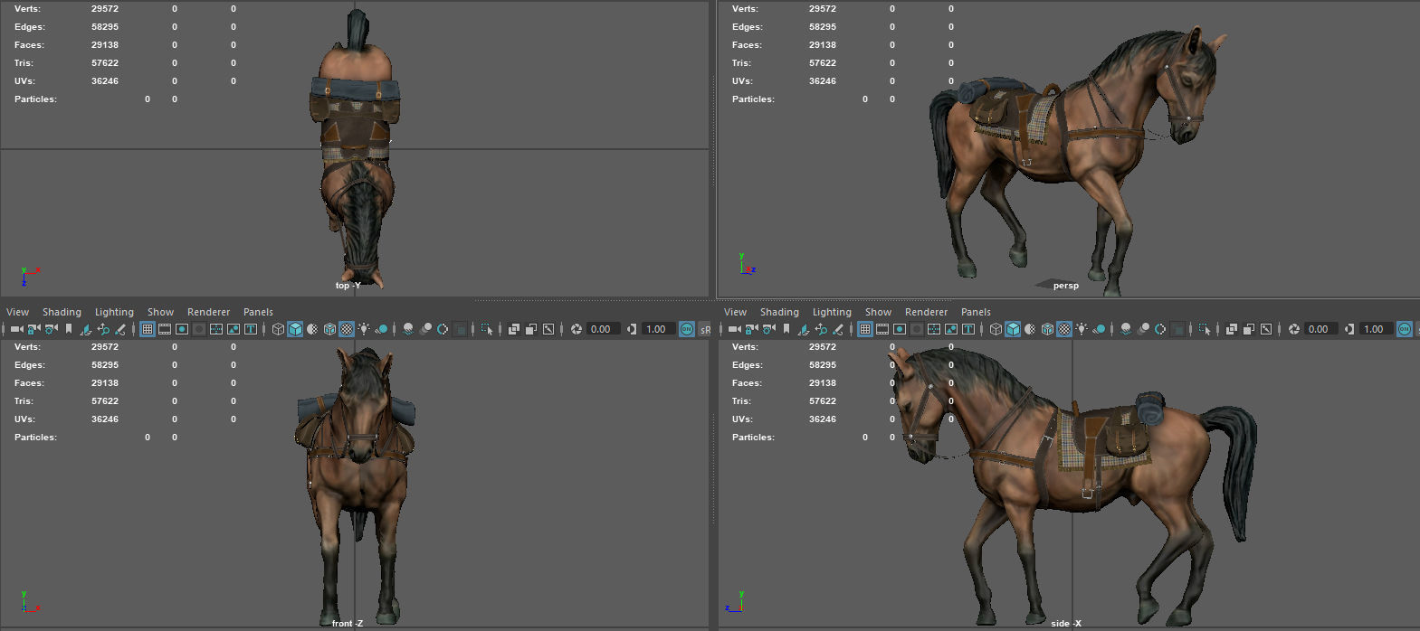 HORSE with saddle 3D model_9