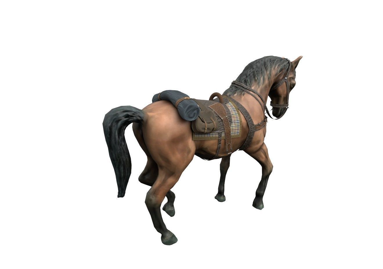 HORSE with saddle 3D model_3