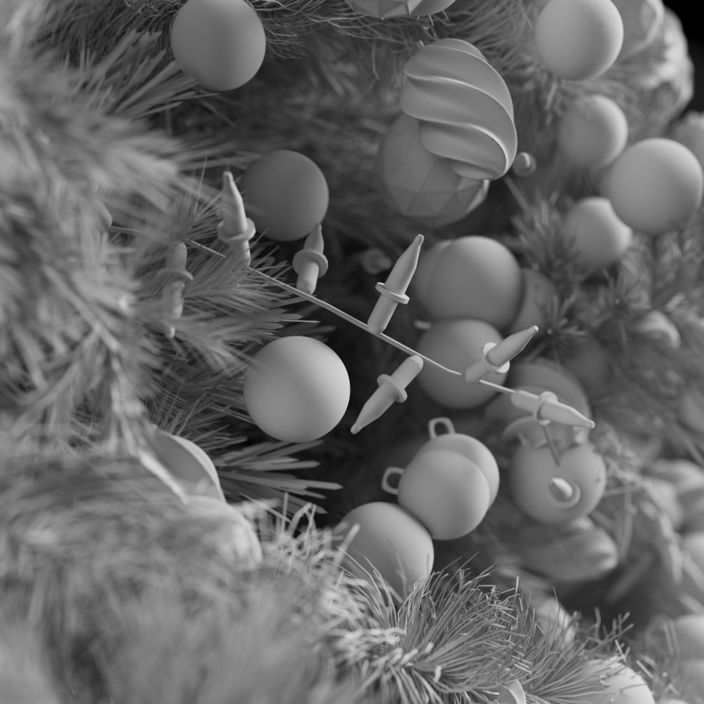 christmas tree white 3D model_5