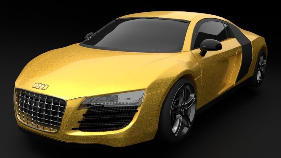 Audi R8 car Low-poly 3D model_1