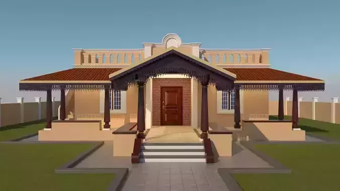 Tamilnadu Traditional Building 3d Model