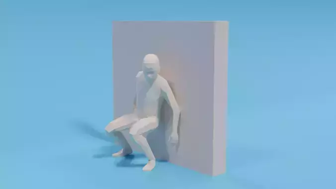 Low Poly Hiding Kid Low-poly 3D model