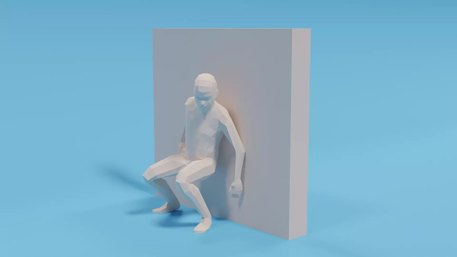 Low Poly Hiding Kid Low-poly 3D model