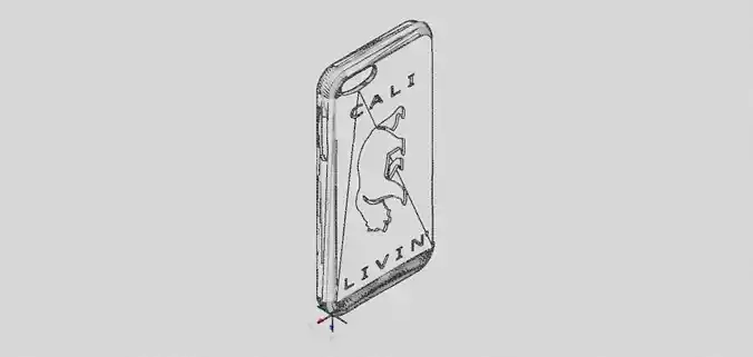 Iphone 6S Phone Case with California Bear Logo and Text 3D print model