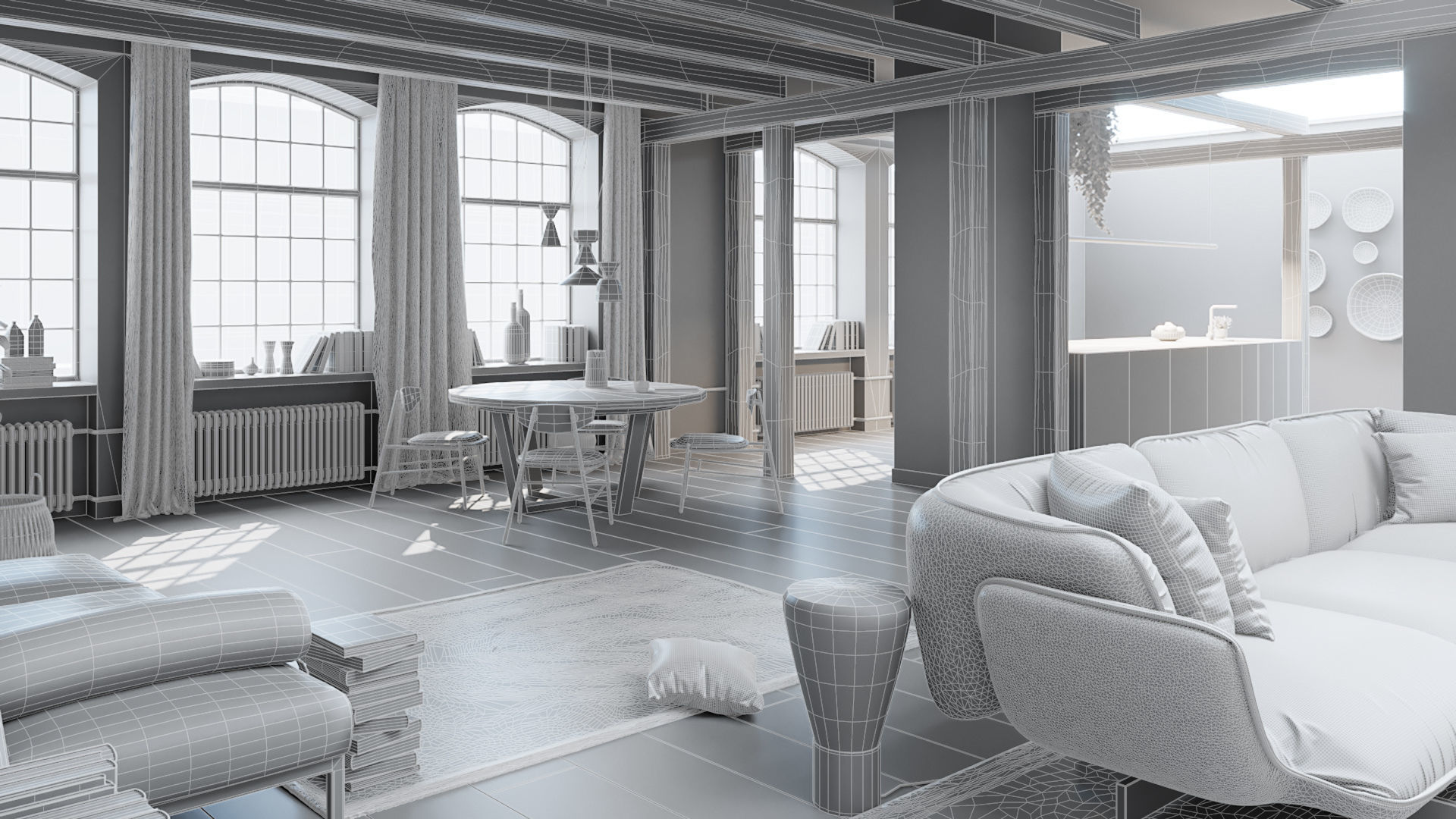 Workshop Apartment in London Cinema 4D and Octane Render 3D model_15
