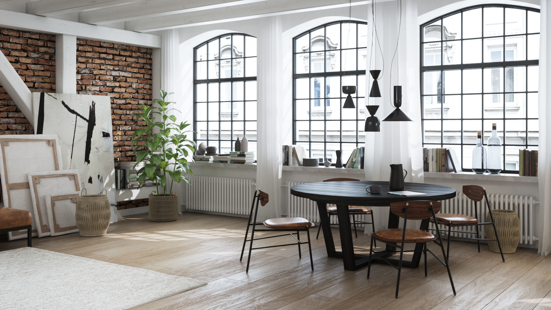 Workshop Apartment in London Cinema 4D and Octane Render 3D model_2