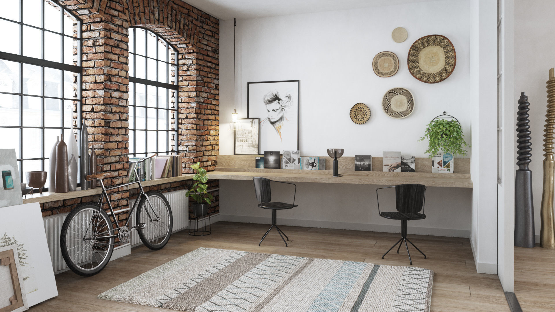 Workshop Apartment in London Cinema 4D and Octane Render 3D model_12