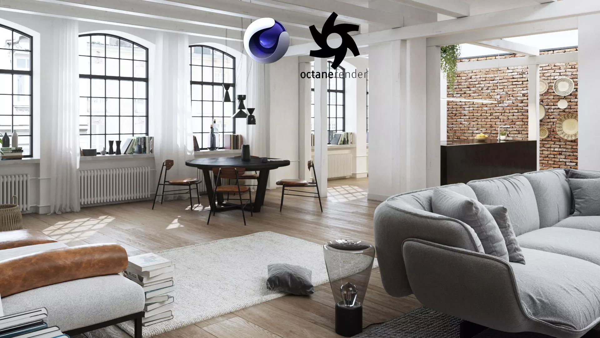 Workshop Apartment in London Cinema 4D and Octane Render 3D model_0