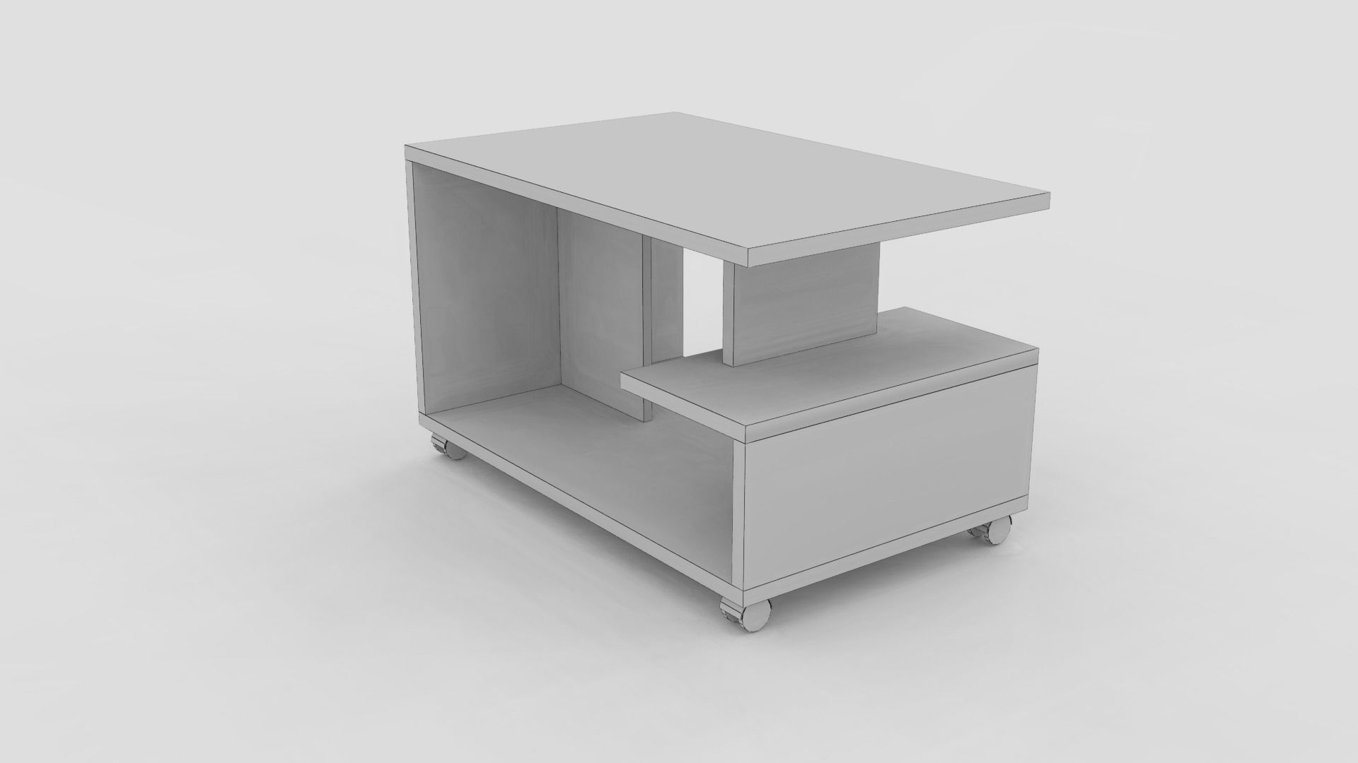 Coffee table color beige for interior Free 3D model_5