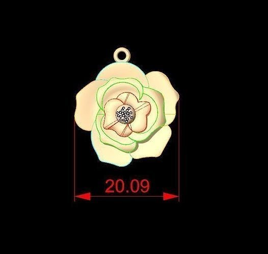 FLOWER ROSE PENDANT OR NECKLACE 2 3D print model