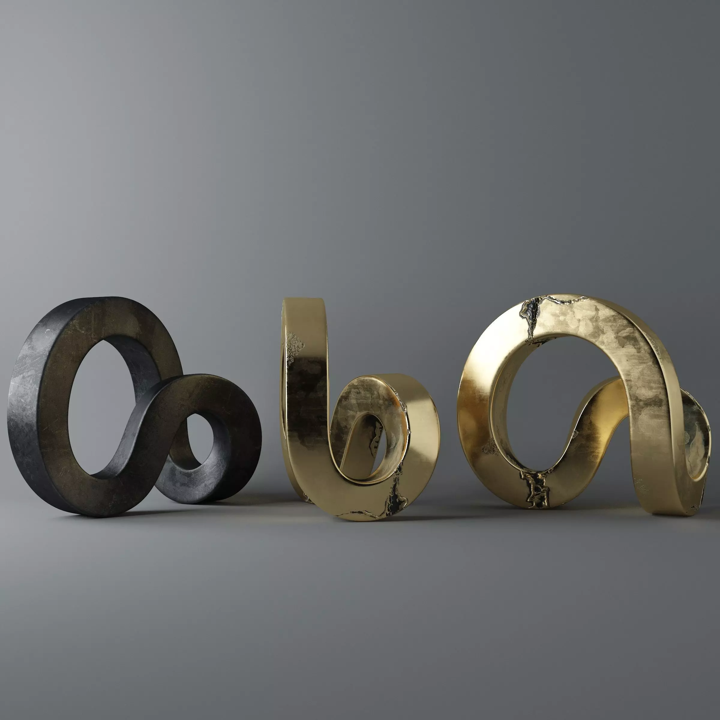 Modern Mobix Sculpture  3D model_0