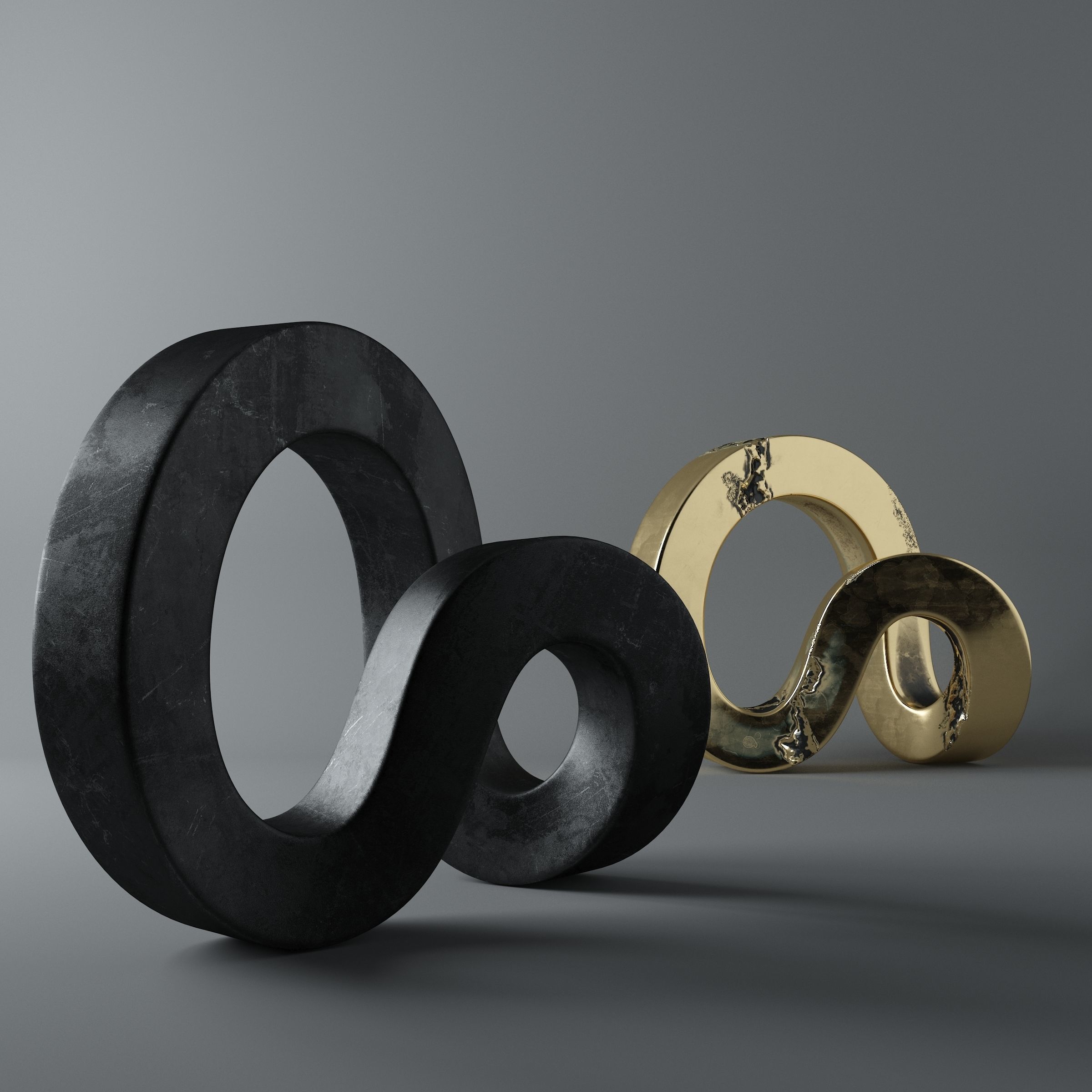 Modern Mobix Sculpture  3D model_4