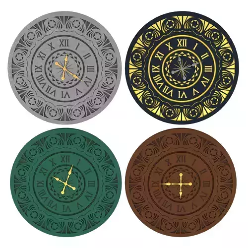 set of clocks 3D model