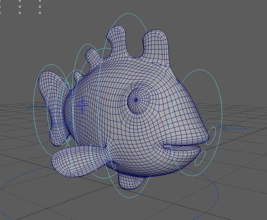 Fish cartoon v2 rigg 3D model_3