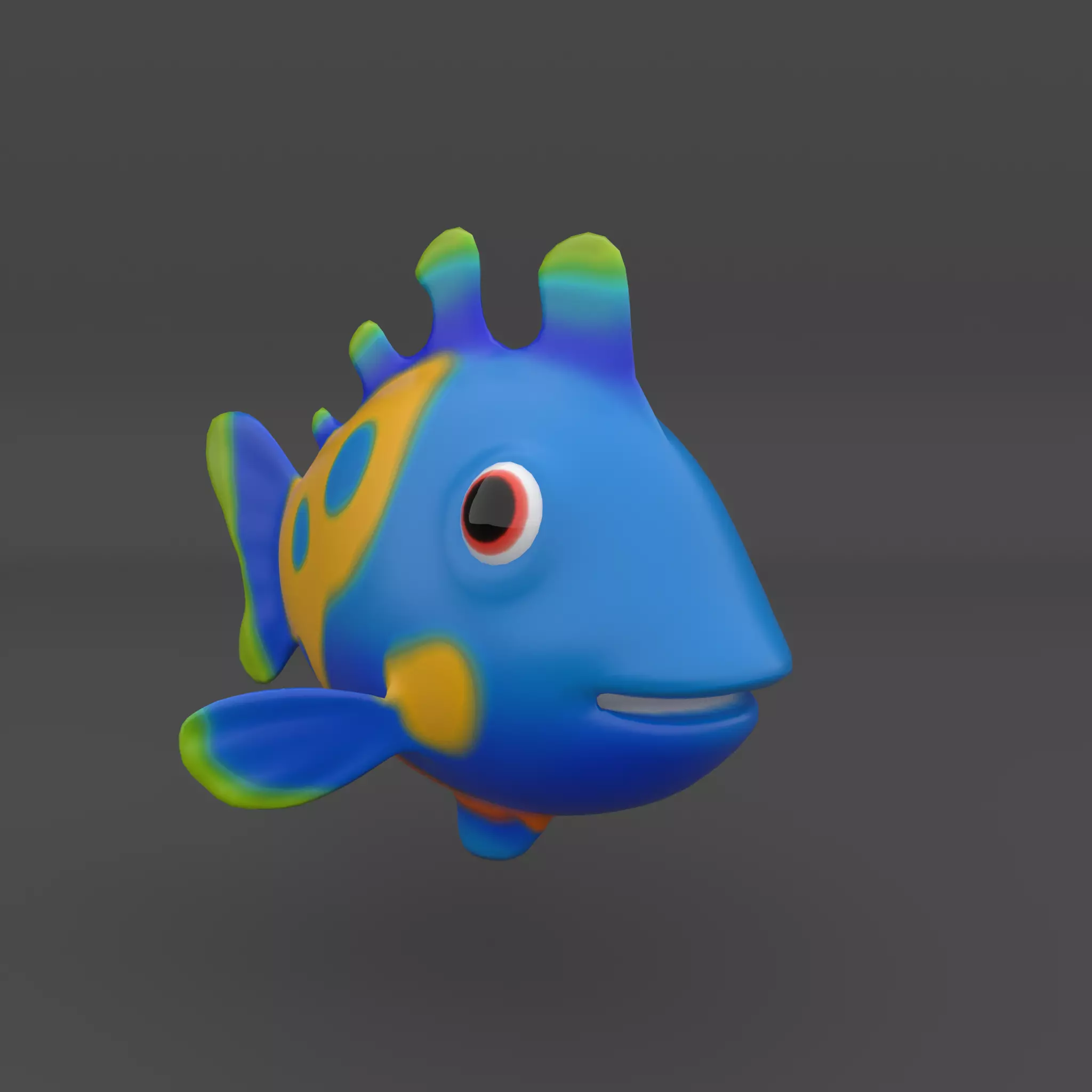 Fish cartoon v2 rigg 3D model_0