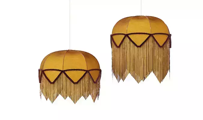 Retro fabric lampshade with muslin