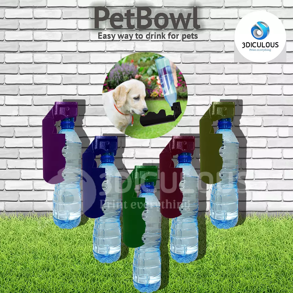 PetBowl bottle of water with cap 3D print model_0