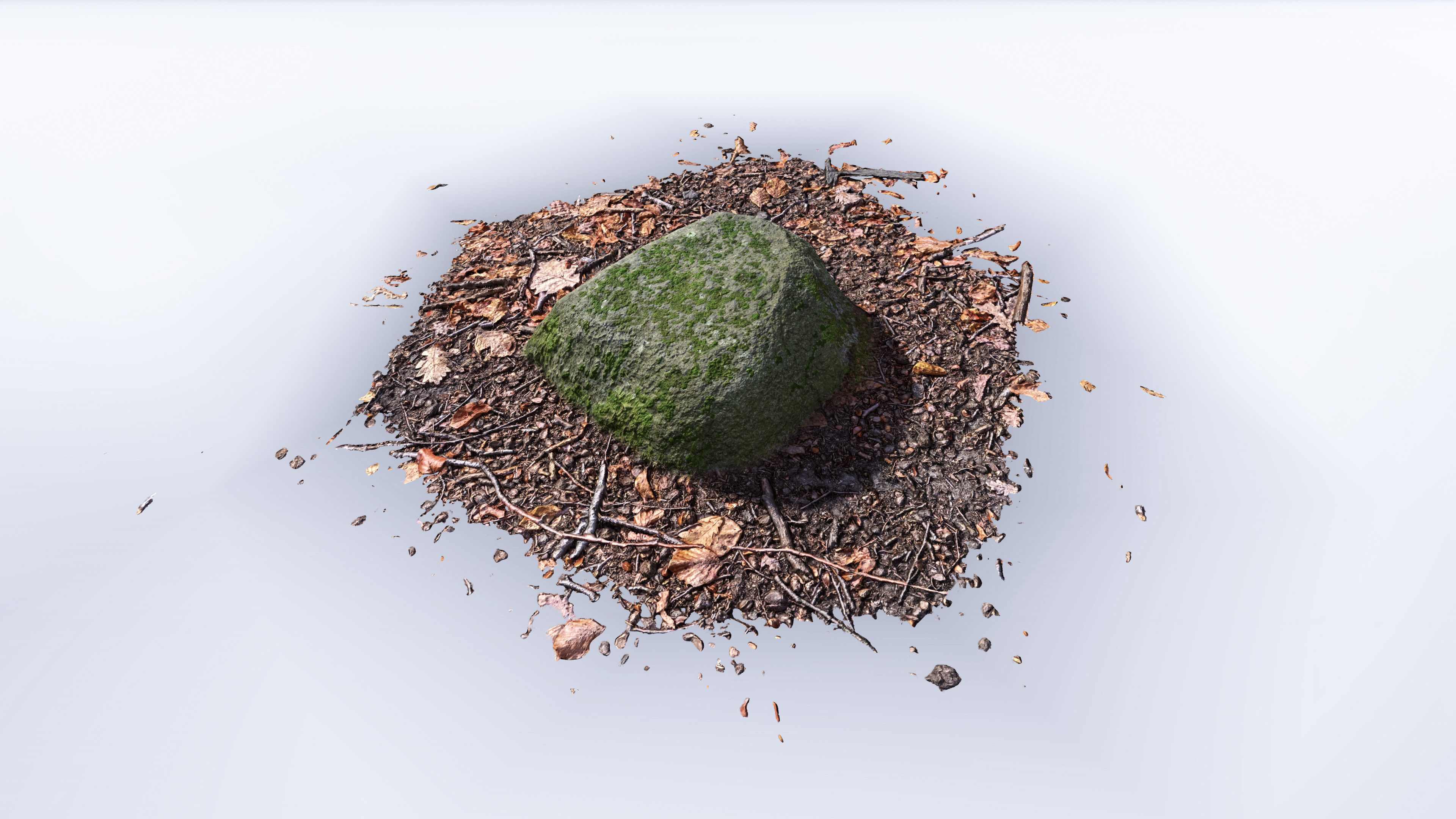 Rock Stone Moss Scans - 3D PBR Low Poly Models Pack Low-poly 3D model_8