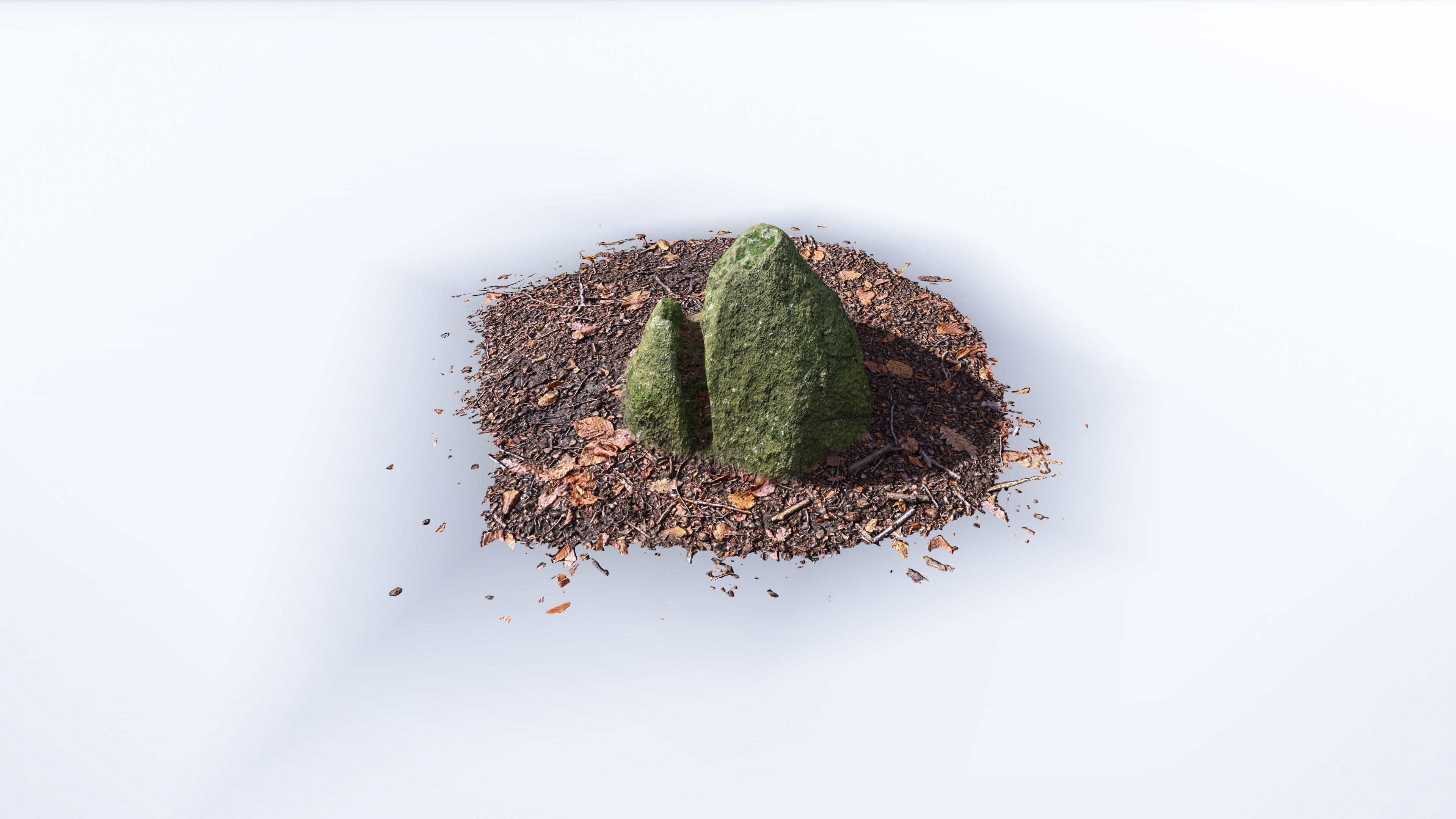 Rock Stone Moss Scans - 3D PBR Low Poly Models Pack Low-poly 3D model_6