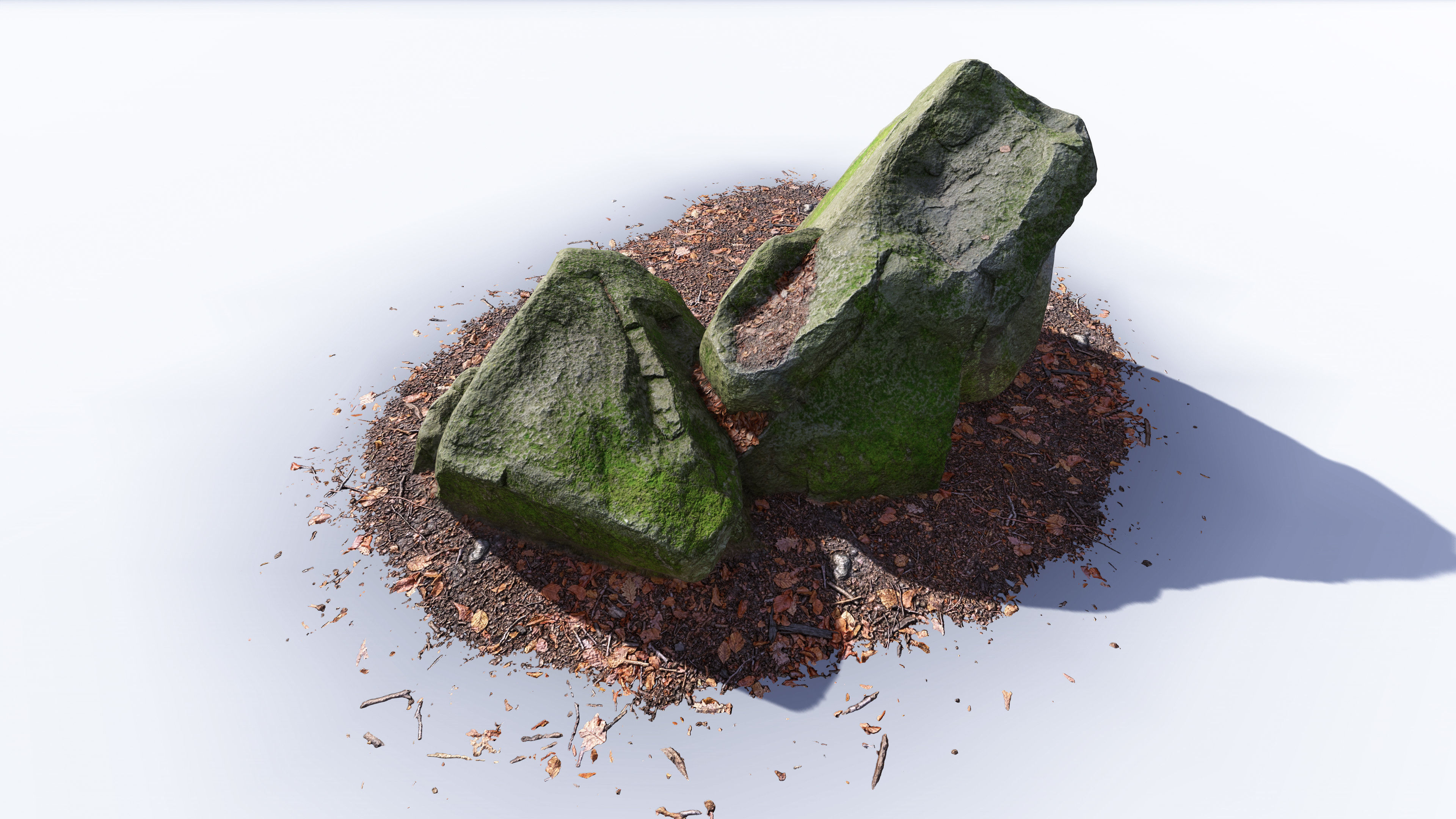 Rock Stone Moss Scans - 3D PBR Low Poly Models Pack Low-poly 3D model_19