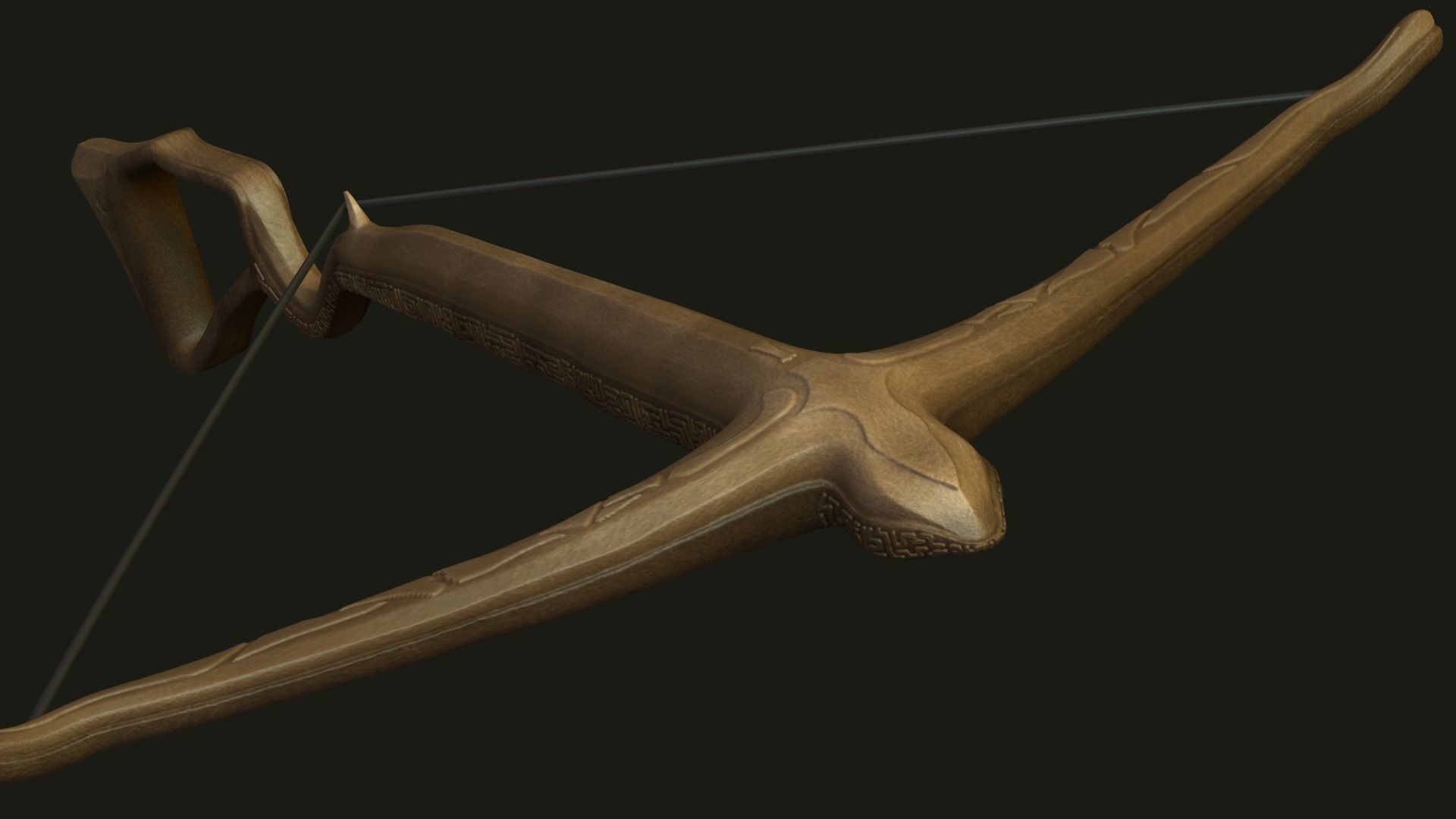 Hunter Backpack - Crossbow Character Costume Low-poly 3D model_9