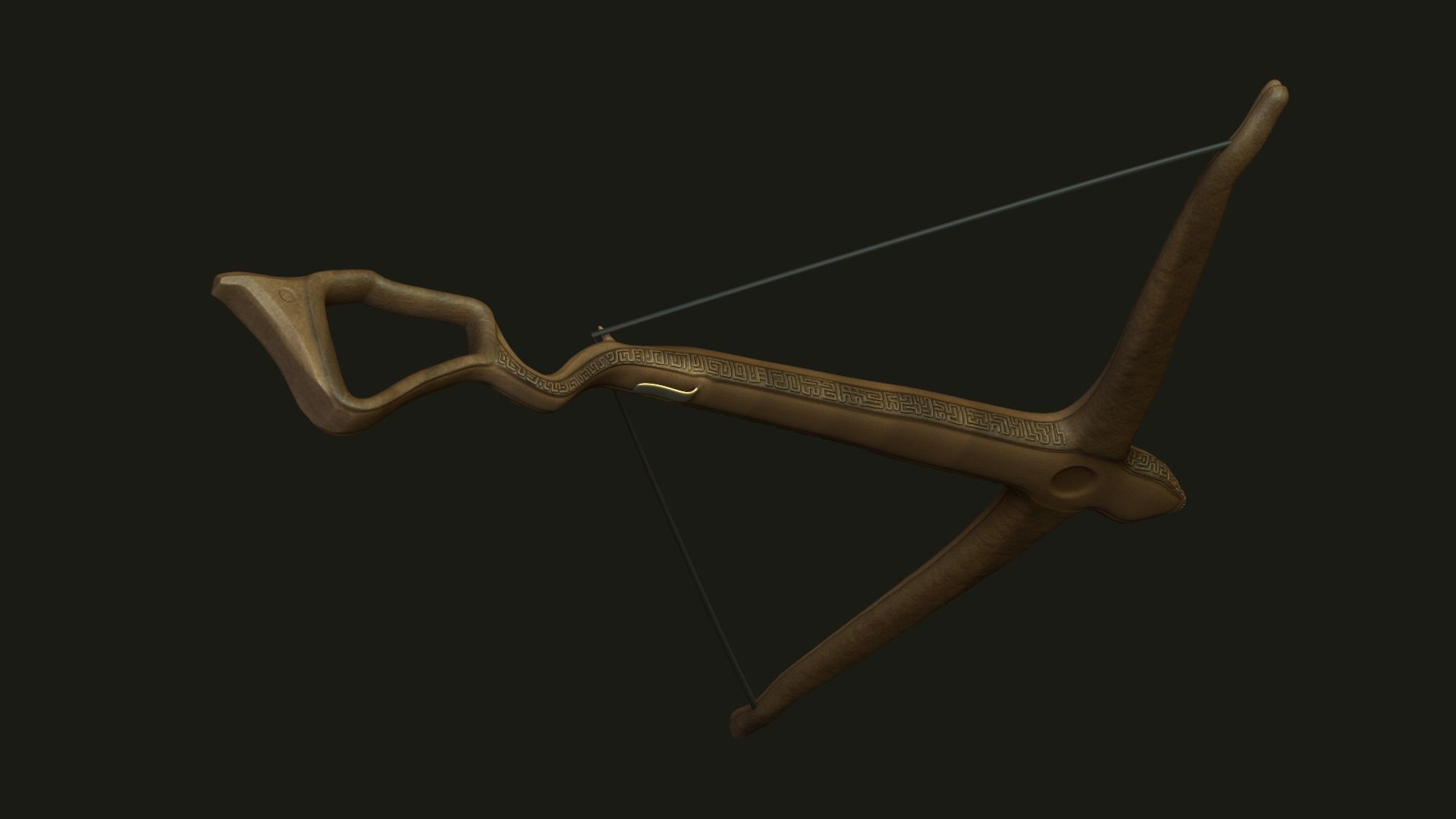 Hunter Backpack - Crossbow Character Costume Low-poly 3D model_8