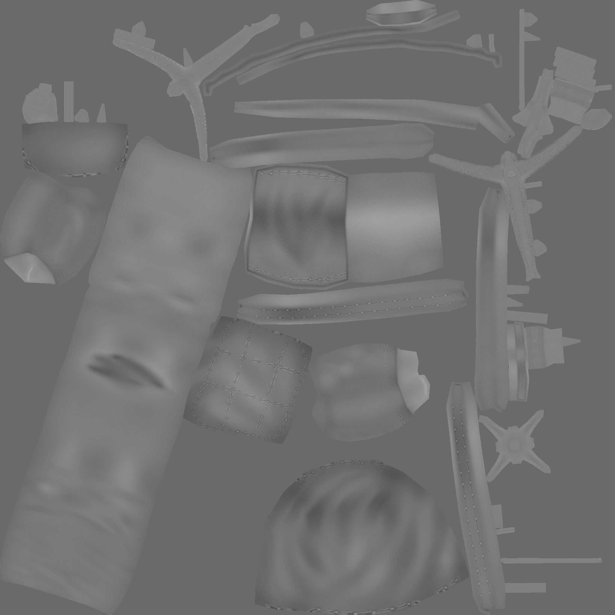 Hunter Backpack - Crossbow Character Costume Low-poly 3D model_24