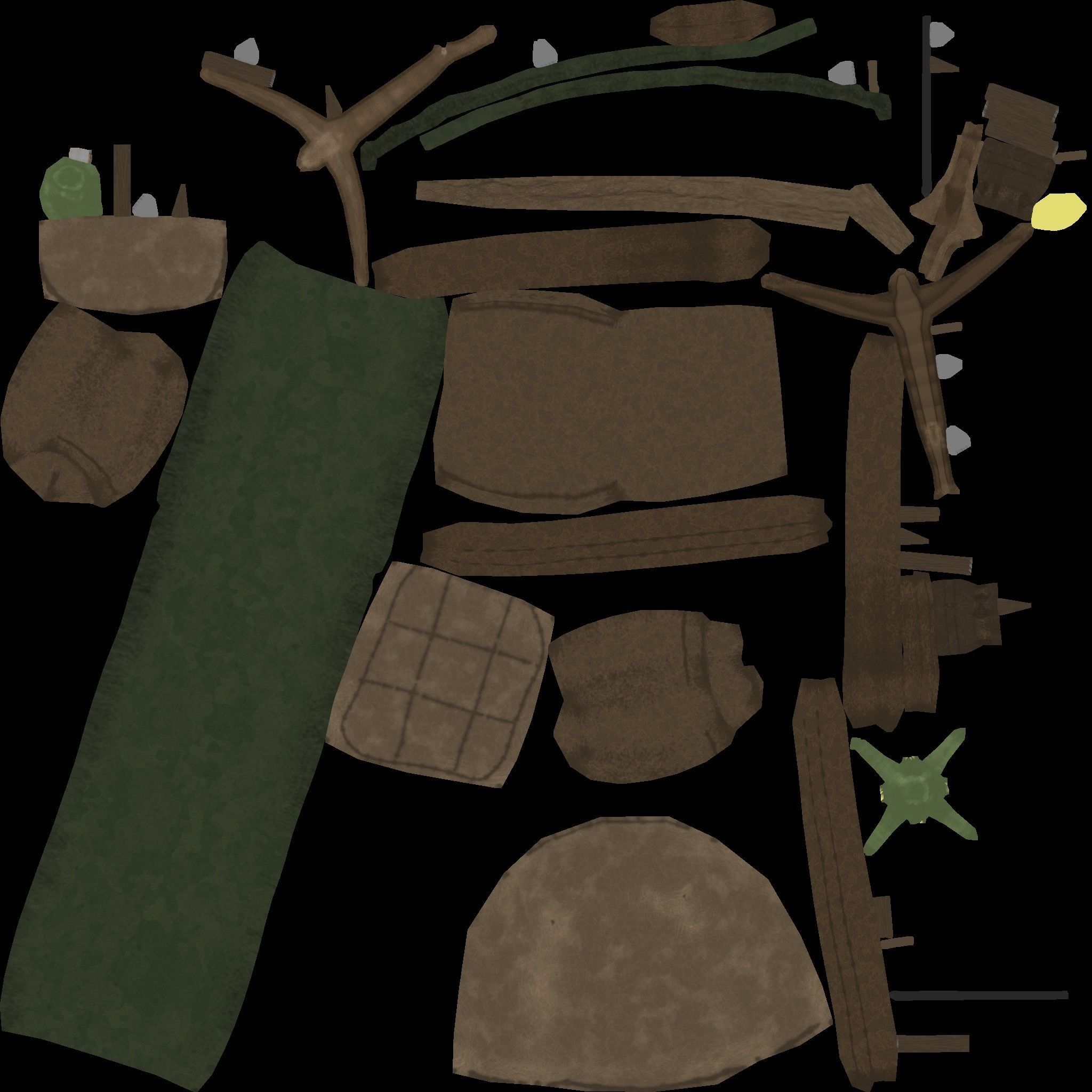 Hunter Backpack - Crossbow Character Costume Low-poly 3D model_17