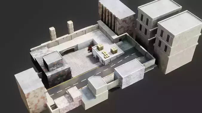 Simple game Environment Low-poly 3D model