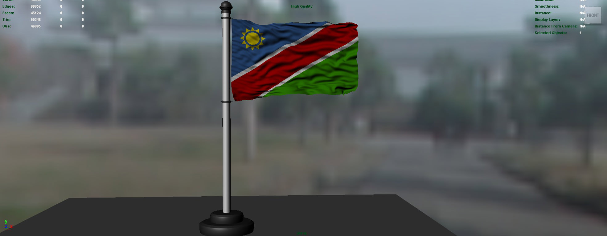 Namibia flag 3D model_2