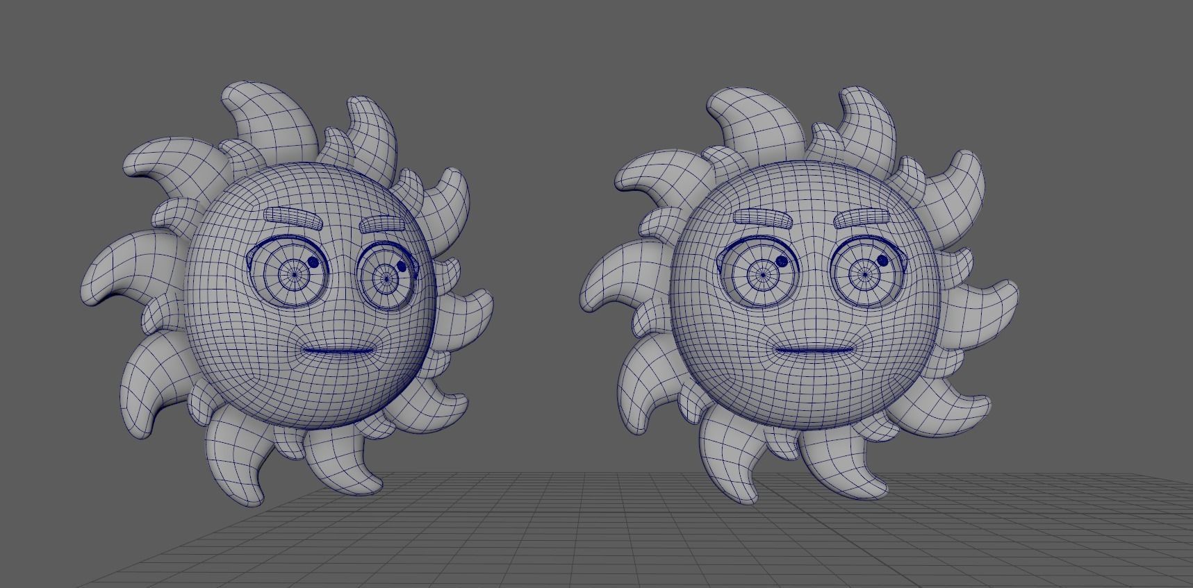 Sun cartoon 3D model_2