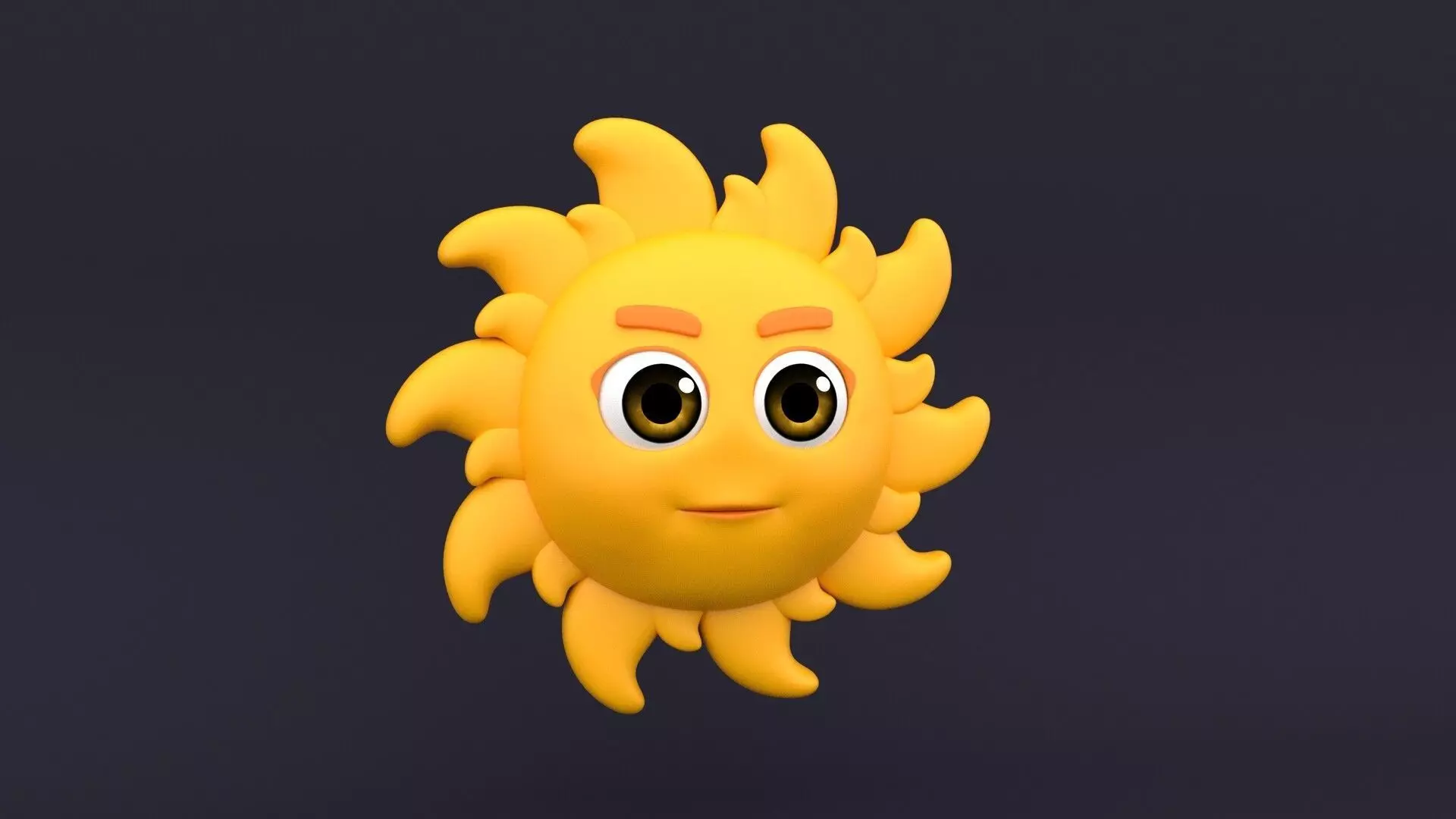 Sun cartoon 3D model_0