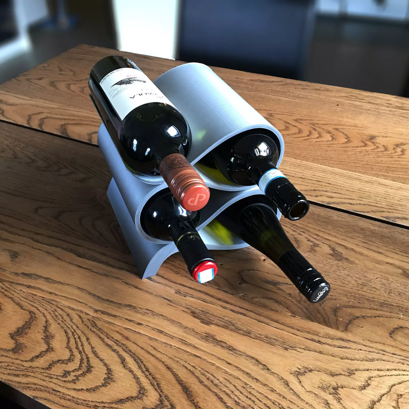 Modern Wine Bottle Holder 3D print model_0