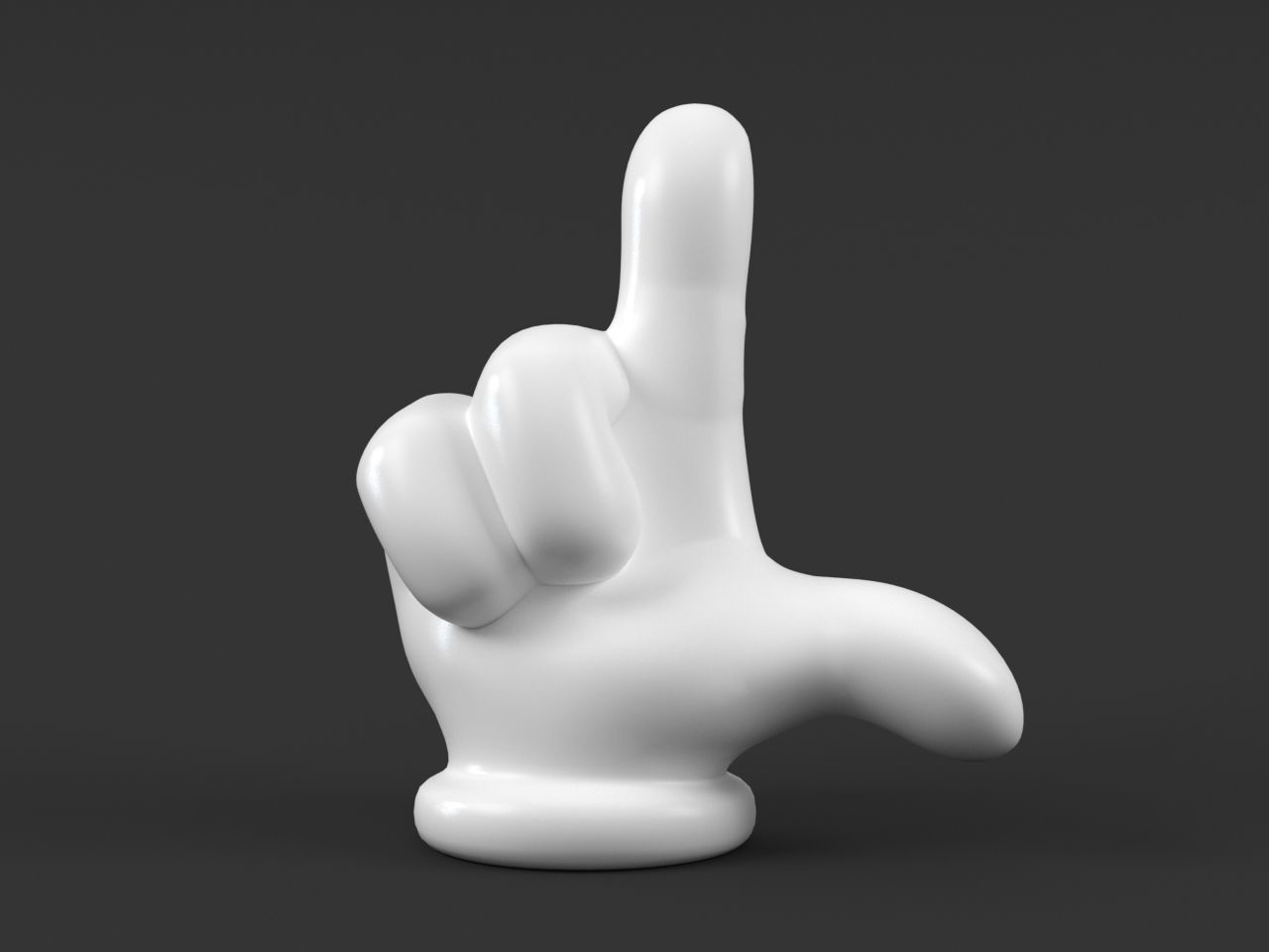 Hand Mickey index finger 3D print model_3