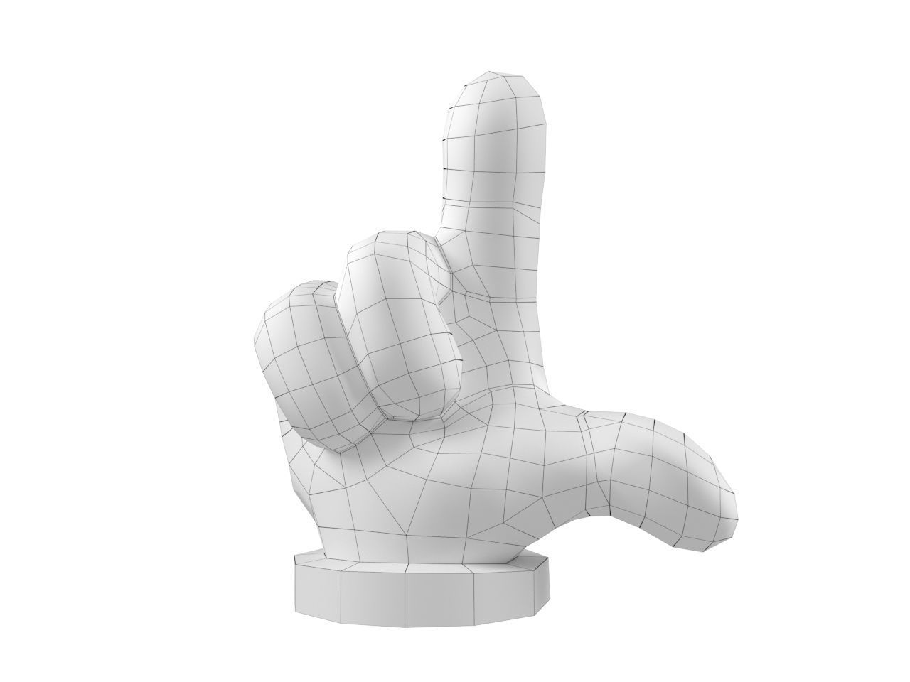 Hand Mickey index finger 3D print model_4
