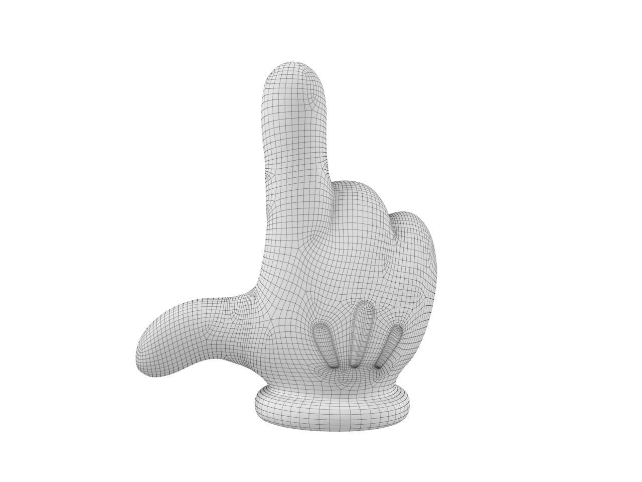 Hand Mickey index finger 3D print model_2