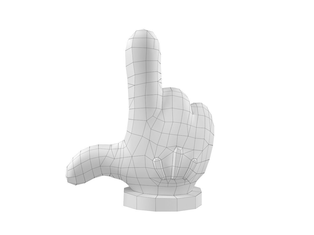 Hand Mickey index finger 3D print model_1