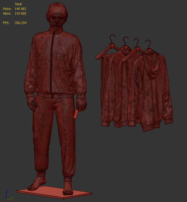 Tracksuit Squid game 3D model_5