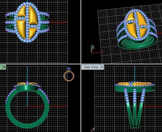 ring color stone diamond 3D model_3
