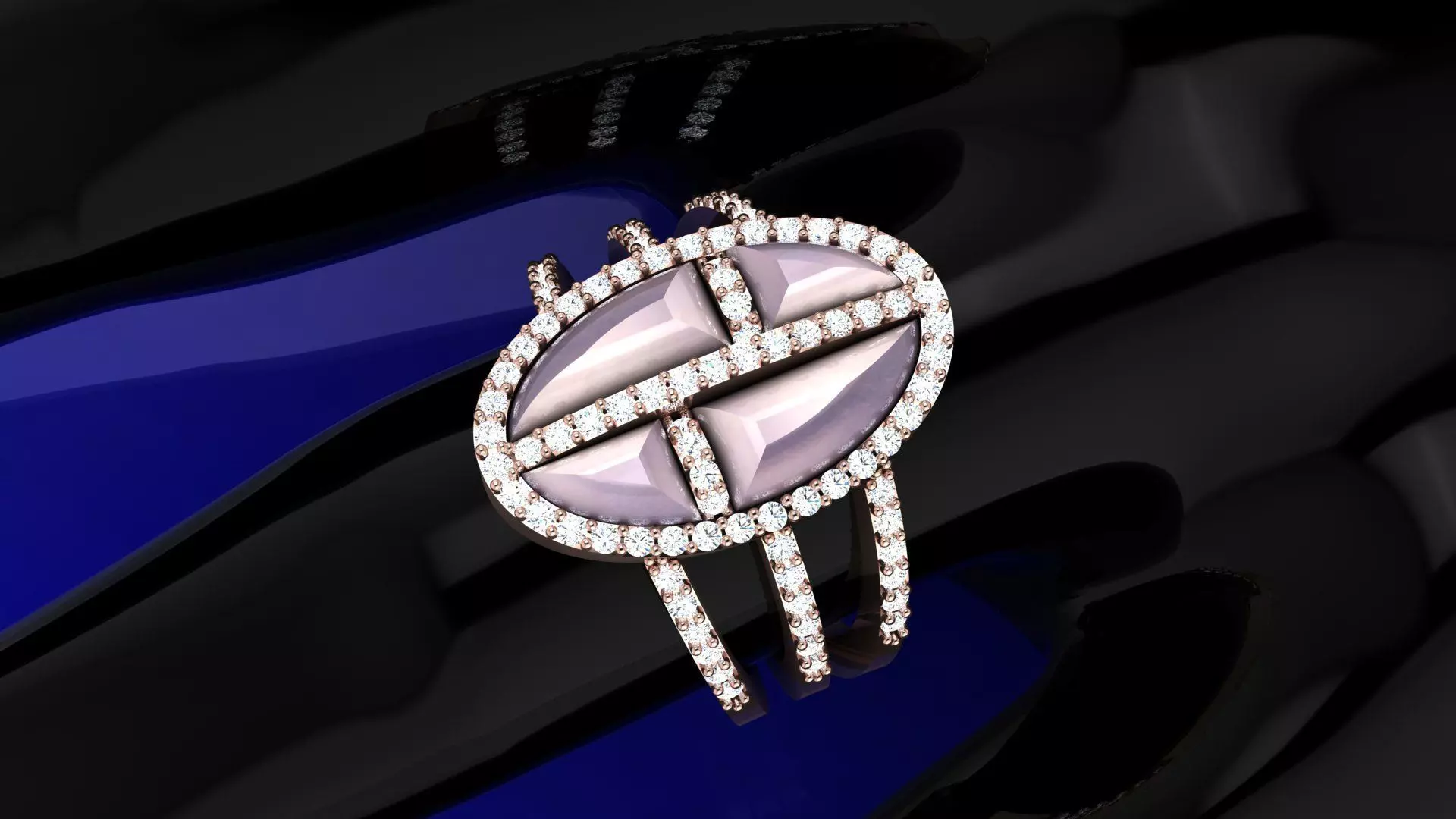 ring color stone diamond 3D model_0