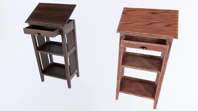 Library Stand Low-poly 3D model