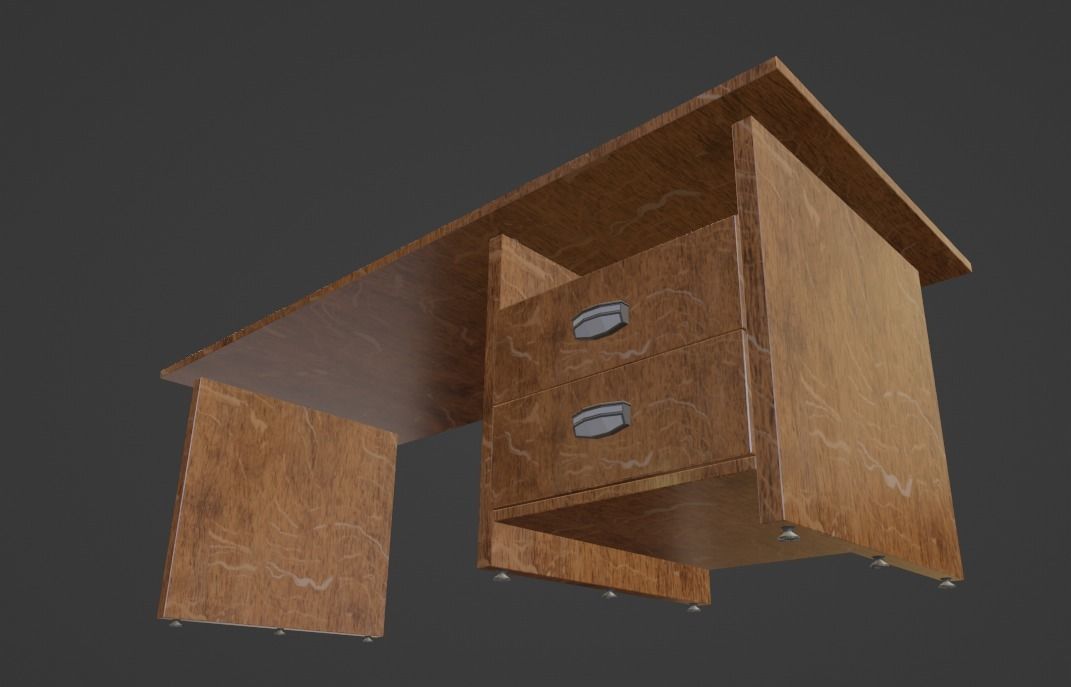 Office desk 3D model_4