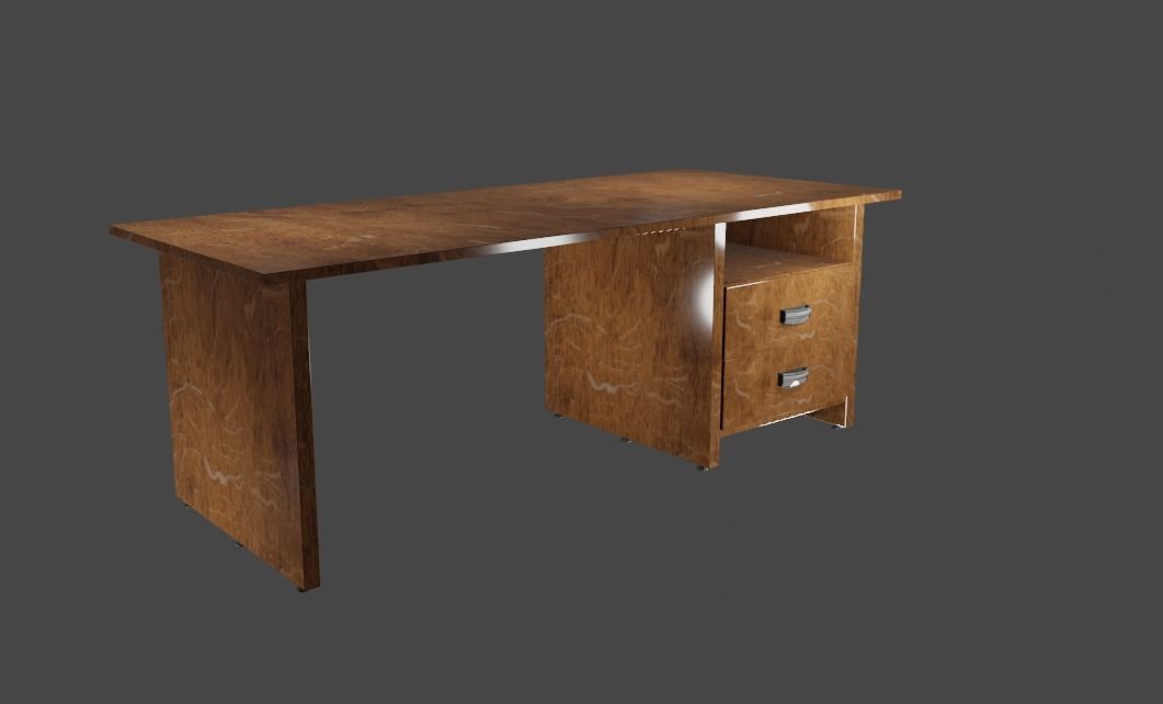 Office desk 3D model_2