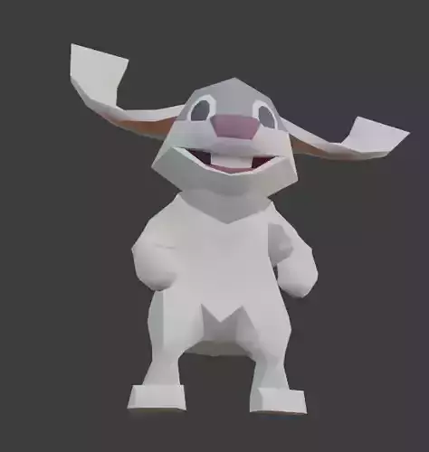 Happy As A Nut Bunny Low-poly 3D model
