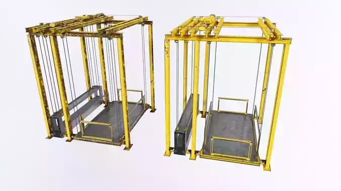 Construction lift Low-poly 3D model
