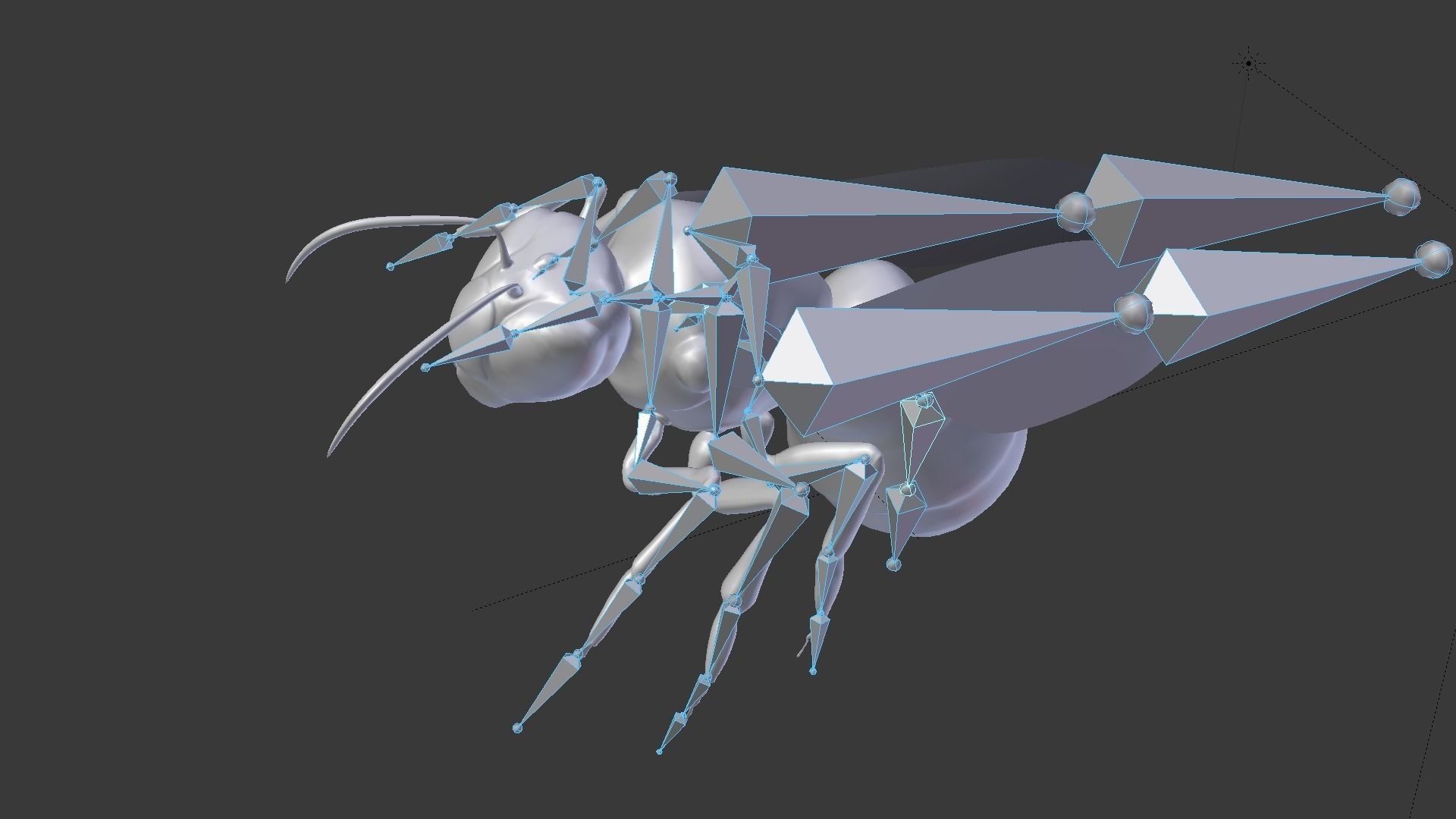 Honeybee Low poly and fully rigged Low-poly 3D model_4
